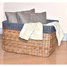 13 25 X22 Seagrass Extra Large Rectangle Storage Basket With Gray Trim Threshold Rectangle Storage Storage Baskets Decorative Storage Baskets