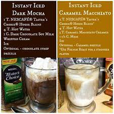 Brew 1/2 cup folgers® coffeehouse blend ground coffee in coffeemaker using 1 1/2 cups cold water. Instant Iced Coffee Recipes Caramel Macchiato And Dark Mocha Coffee Recipes Instant Coffee Recipes Instant Iced Coffee Recipe