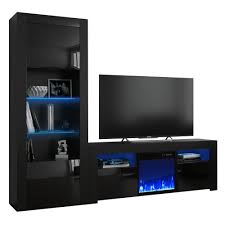 Chimneyfree walker electric fireplace entertainment 8. Milano Set 145ef Bk Electric Fireplace Entertainment Center Meble Furniture