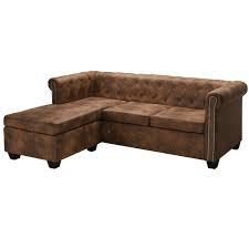 Couchgarnitur tizian l form in real de. Vidaxl Chesterfield Sofa In L Form Kaufland De