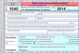 Use Excel To File Your 2014 Form 1040 And Related Schedules Tax Forms Irs Tax Forms Income Tax Return