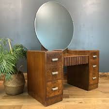 Art Deco Dressing Table Drawers Pedestal Burr Walnut Mirror 1920 Bedroom Dresser Art Deco Dressing Table Art Deco Bedroom Dresser Decor Bedroom