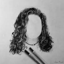 Curly Hair Drawing Realistic Hair Drawing Curly Hair Drawing Drawing Hair Tutorial
