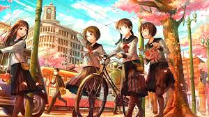 Hairstyles for anime girl with brown hair. Anime Anime Girls Brunette Long Hair Short Hair Looking Away Smiling Glasses Brown Eyes Original Characters 1920x1080 Uhd Wallpapers Walldump Free Hd And Uhd Wallpapers