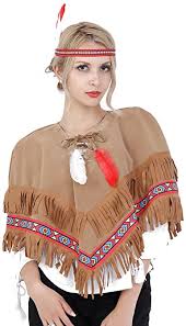 Female native american characters from the 19th century are usually depicted through their relationships with the settlers and not through their individual experiences and achievements. Amazon Com Patymo Native American Indian Princess Cape Halloween Costume Accessory Brown Clothing