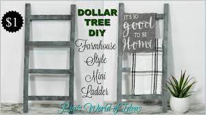 Dollar Tree Diy Farmhouse Style Mini Ladder Home Decor On A Budget Youtube Black decorative about farmhouse cottage cabin rustic farmhouse furniture.