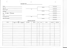 Pack Of Record Forms Health And Breeding Records