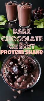 Dark Chocolate Cherry Protein Shake No Protein Powder Recipe Chocolate Breakfast Shake Protein Shakes Healthy Dark Chocolate
