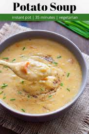 Instant Pot Potato Soup Thick Chunky And Satisfying Indian Ambrosia Recipe Instant Pot Recipes Vegetarian Vegetarian Soup Recipes Vegetarian Instant Pot