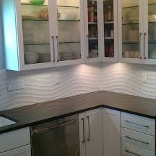 White Linear Wave Tile Kitchen Backsplash And Shower Wall Creative Kitchen Backsplash Kitchen Inspirations Kitchen