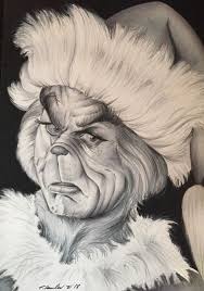 The Grinch Original Drawing Fan Art A4 Jim Carrey Grinch Drawing Christmas Sketch Drawings