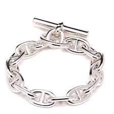 Hermes Sterling Silver Small Chaine D Ancre Bracelet 388364 Fashionphile