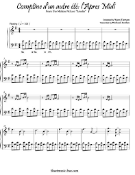 Comptine D Un Autre été L Après Midi Piano Comptine D Un Autre Ete L Apres Midi Sheet Music Yann Tiersen Yann Tiersen Piano Sheet Music Free Sheet Music