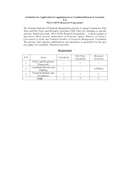 A financial consultant should have five years of experience as well as a bachelor's degree in finance. Https Dea Gov In Sites Default Files Vacancy Consultant Ra Nifm22022017 Pdf