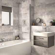 Available in branch for collection and for next day delivery. Wickes Manhattan Light Grey Ceramic Wall Tile 500 X 250mm Wickes Co Uk