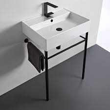 Tour this beautiful modern farmhouse by murphy & co design, a classic example of modern lake living on lake minnetonka, minnesota. Scarabeo 8031 R 60 Con Blk By Nameek S Teorema Ceramic Console Sink And Matte Black Stand Thebathoutlet
