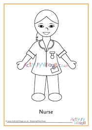 Nurses have to wear white all the time. Nurse Colouring Page