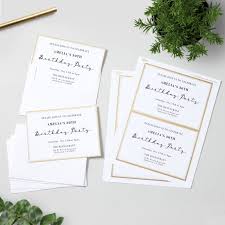 A fully customizable upload your own photo card with a gold foil border. Avery Invitation Cards Matte White With Metallic Gold Borders 5 X 7 30 Flat Cards 30 Envelopes 3325 Avery Com