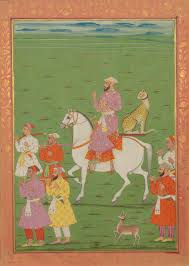 Huntsman With Chitah Cheetah Mughal Empire Miniature Painting From Storia Do Mogor Mughal Paintings Miniature Painting Mughal Empire
