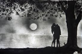 Image result for images lovers kiss summer moon