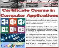 The required computer science courses are identical in each degree, however the bachelor of computer science (bcosc) has less rigorous requirements in mathematics and sciences than the bachelor of science in computer science (bsc). Certificate Course In Computer Applications 2020 Faculty Of Arts