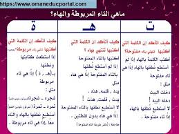 شرح درس التاء المربوطة والتاء المفتوحة في اللغة العربية للصف السابع الفصل الثاني
