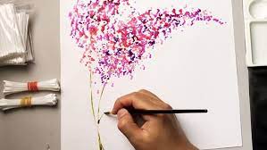 Cotton swabs easy beginner watercolor painting flowers. Easy Flower Painting Technique For Beginners Using Cotton Swabs Easy Flower Painting Flower Painting Flower Art