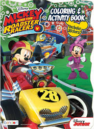 Unleash your child's creativity and tell a story through stickers! Amazon Com Bendon Mickey And The Roadster Racers Shaped Super Fun Coloring And Activity Book 80 Pages 41720 Toys Games