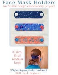 In The Hoop Face Mask Extender Ear Saver Holder Embroidery Etsy Button Headband Diy Mask Sewing Projects