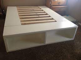 I'd seen some toy storage solutions at ikea that were perfect, so i came up with a way to incorporate them into the design of my diy platform bed with storage….and the result is better than i ever could have imagined. White Ikea Storage Bed Solid Fanpageanalytics Home Design From Renovate Platform Storage Bed Frame Pictures