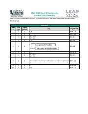 Grade 8 social studies practice test answer key 2 grade 8 social studies practice test answer key session set sequence item type key alignment 1 the fishing industry in louisiana 12 ms b, d 8.3.2 use maps. Leap 2025 Grade 8 Math Practice Test Answer Key Pdf Leap 2025 Grade 8 Mathematics Practice Test Answer Key This Document Contains The Answer Keys And Course Hero