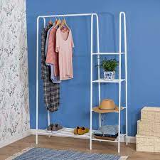Closet systems like elfa can give structure and organization to your entire closet. Matte White Metal Freestanding Open Closet Wardrobe Free Standing Closet Standing Closet Portable Closet