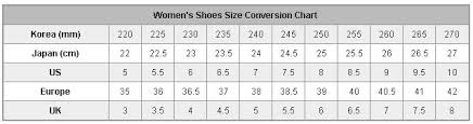 Korean Shoe Size Chart Www Bedowntowndaytona Com