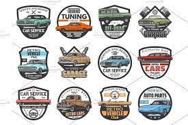 Car Repair Service Vintage Garage Logo Car Repair Service Mechanic Logo Design