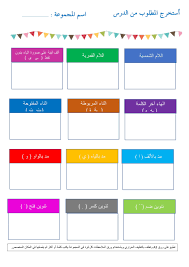 منظم استخراج الظواهر اللغوية للصف الثاني مادة اللغة العربية ملفاتي