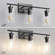 Create a successful lighting plan with tips on where to mount fixtures and other design considerations. Buy Aipsun 3 Lights Black Vanity Light Fixtures Over Mirror With Clear Glass Shades Industrial Wall Light Fixture For Bathroom Exclude Bulb Online In Indonesia B08pd4vhw2