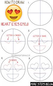 How To Draw Heart Eyes Emoji Face Step By Step Drawing Tutorial How To Draw Step By Step Drawing Tutorials In 2020 Emoji Drawings Emoji Drawing Heart Drawing