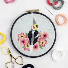 Would you like to stitch welcome to our home for your warm home or a loved one's as a gift? Cockatiel Cross Stitch Kit By Floss Mischief Notonthehighstreet Com