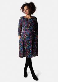 95% cotton / 5% lycra spandex . Bernadette Alphabet Print Dress Popsy Clothing