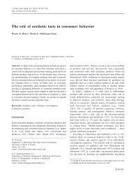 Pdf The Role Of Aesthetic Taste In Consumer Behavior