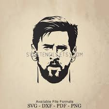 Art Black And White Ronaldo Stencil Svg Lionel Messi Stencil Silhouette Studio Monogram Etsy In 2020 Messi Drawing Lionel Messi Messi