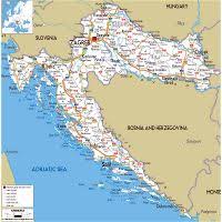 As observed on the physical map of croatia, despite its relatively small size, the landscape is considerably diverse. Detailed Road Map Of The Croatian Coast Croatia Europe Mapsland Maps Of The World