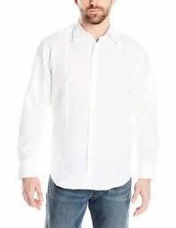 Details About Cubavera Mens Long Sleeve 100 Linen Essential Shirt W Pintuck Detail