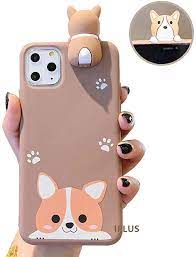 Amazon Com Iplus 3d Cartoon Case Compatible With Iphone 11 Pro Max Super Cute Welsh Corgi Peeking On Top Soft Silicone Pro Corgi Smile Corgi Phone Case Corgi