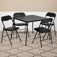 If unexpected guests arrive, you can. 5 Piece Folding Card Table And Chair Set With Upholstered Table Top 33 5 W X 33 5 D X 27 75 H Overstock 10275719