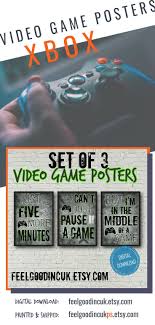 Xbox Video Game Posters Set Of Three Xbox Controller Xbox Etsy Video Game Posters Bedroom Games Gamer Room Diy