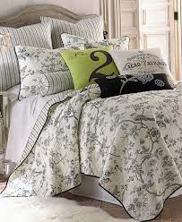 The bouvier toile bedding collection is an exclusive design by thomasville and features a traditional comforter set with black toile scenes from a herders album that are sketched in black on a ivory ground cotton duck perfect for your modern transitional luxurious bedroom. Levtex Home Black Toile Twin Quilt Set Reviews Quilts Bedspreads Bed Bath Macy S