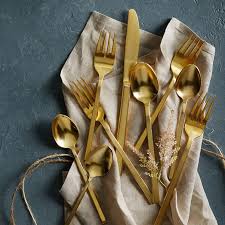 This brushed gold flatware is perfect for classy events like wedding receptions or banquets. Gold Flatware Set