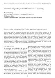 We are now one of. Pdf Settlement Analysis For Piled Raft Foundations A Case Study Phung Long Academia Edu