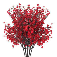 The texture and printing of our flower heads and leaves are very realistic, so you can see that it looks like a real flower, composed of petals, with real details. Buy Ailanda 6pcs Silk Baby S Breath Bush In Red Artificial Flower Fake Gypsophila Bouquets Vase Decoration Flowers For Home Party Venue Table Centerpieces Backdrops Online At Low Prices In India Amazon In